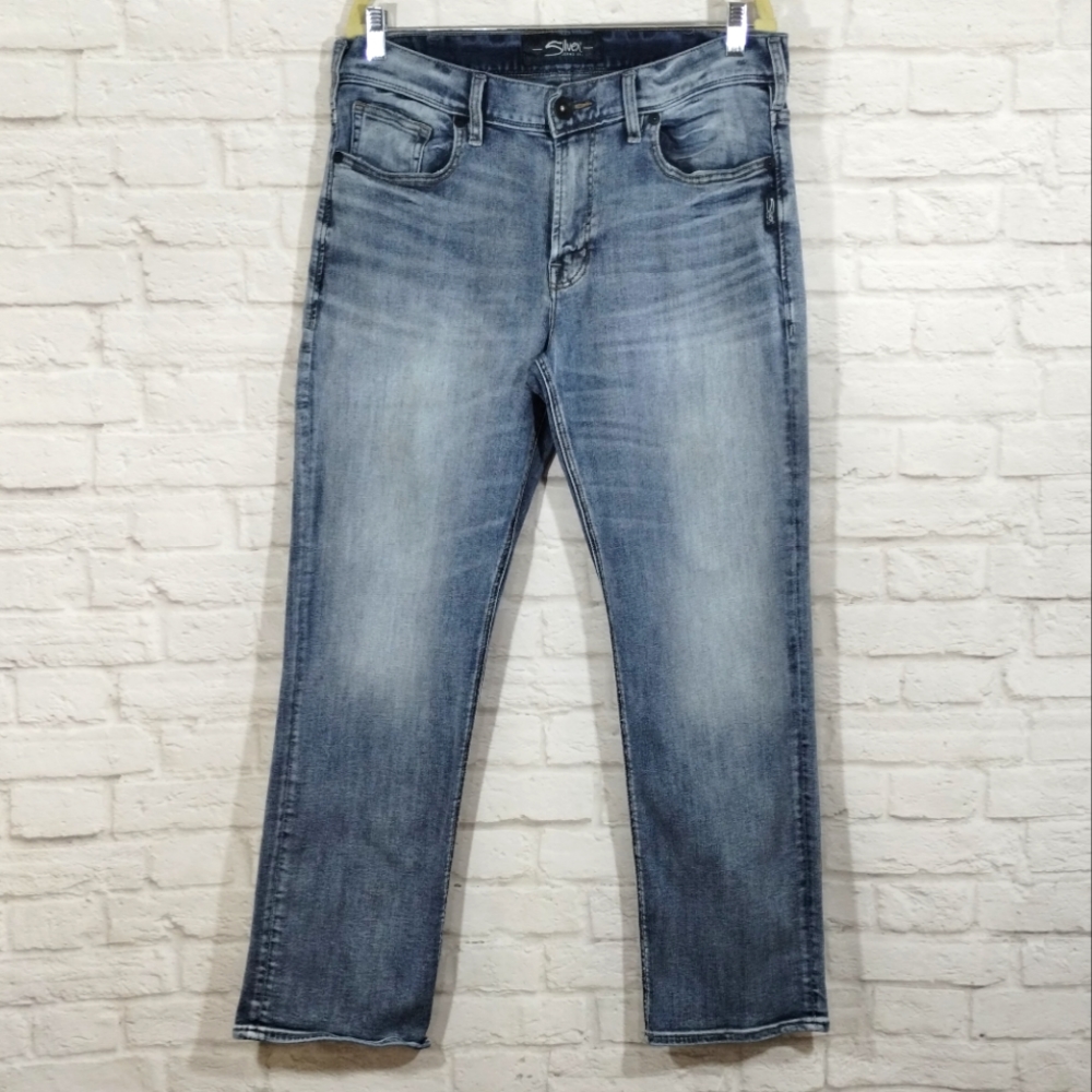 Silver Jeans Co. Grayson Light Wash Blue Denim  Straight Leg Jeans W34 x L30